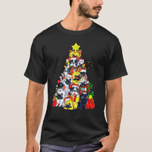 Camiseta Perro de árbol de Bulldog francés Santa Xmas