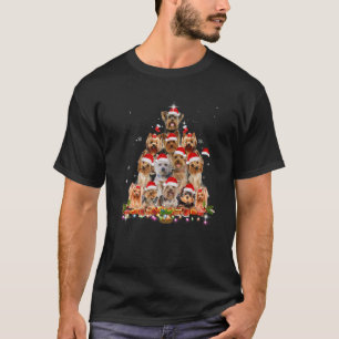 Camiseta Perro de árbol de navidad de Yorkshire Terrier San