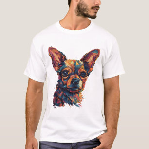 Camiseta Perro de arte geométrico chihuahua Mosaic