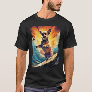 Camiseta Perro de arte pop Chihuahua Paddle Board