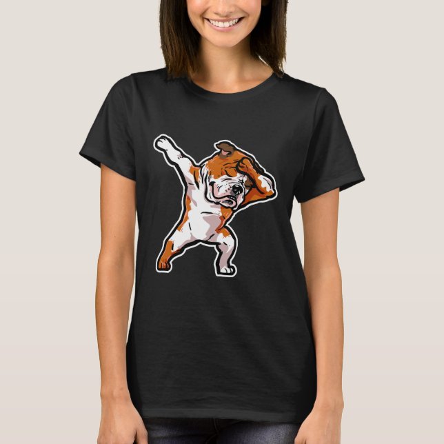 Camiseta Perro de baile Dab Dance Dabbing Bulldog inglés (Anverso)