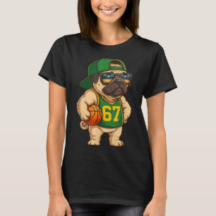Camiseta Perro de Baloncesto Pug 67 Argot Gen Alfa Srts Hom