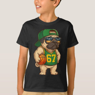 Camiseta Perro de Baloncesto Pug 67 Argot Gen Alfa Srts Hom
