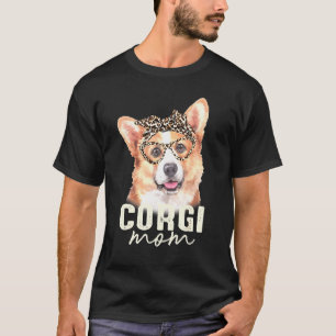 Camiseta Perro de bandana de estampado de leopardo Corgi