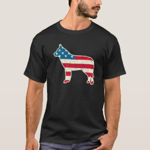Camiseta Perro de bandera americana Husky siberiano del 4 d
