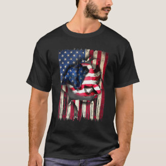 Camiseta Perro de bandera estadounidense Patriótico San Ber