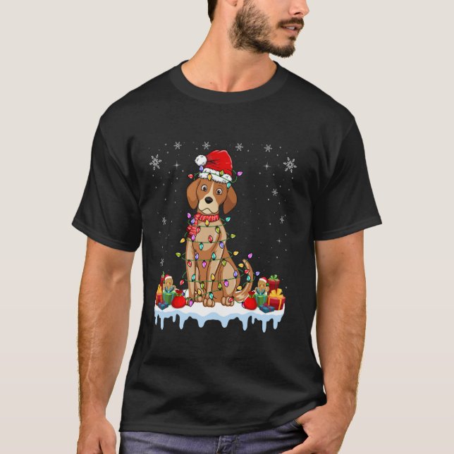 Camiseta Perro de Basenji usando Santa Hat Basenji Perro Lo (Anverso)