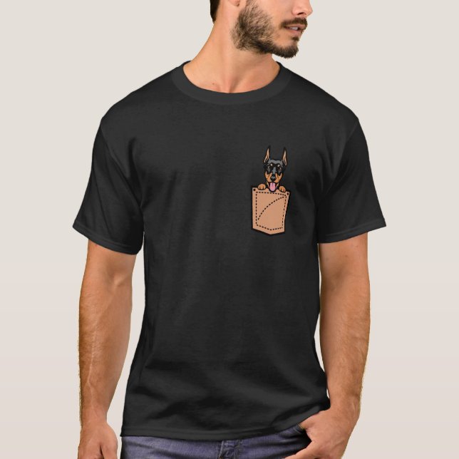 Camiseta Perro de Bolsillo Doberman Pinscher (Anverso)