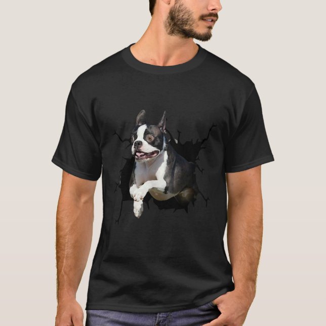 Camiseta Perro de Boston Terrier cría perros con capucha de (Anverso)