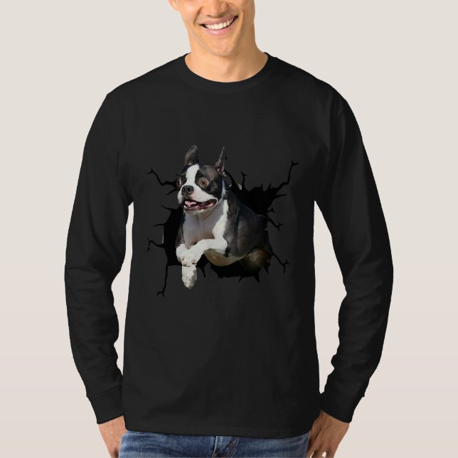 Camiseta Perro de Boston Terrier cría perros con capucha de (Anverso)