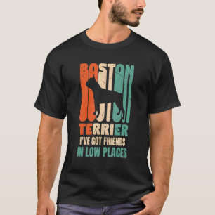 Camiseta Perro de Boston Terrier Tengo Amigos En Lugares Ba