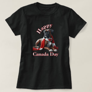 Camiseta Perro de boxeador del Día de Canadá Feliz