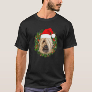 Camiseta Perro de Briard en Santa Hat Feliz Navidad Perros 