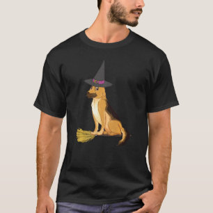 Camiseta Perro de bruja del pastor alemán Halloween