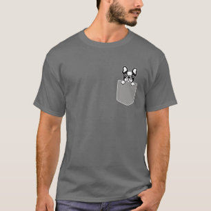 Camiseta Perro de Bulldog francés malcriado en bolsillos ad