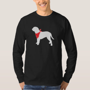 Camiseta Perro de Burdeos vestido con bandana roja