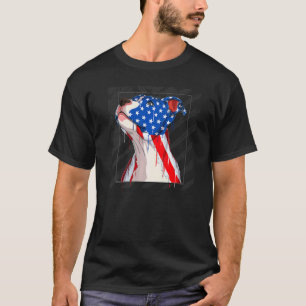 Camiseta Perro De Cabeza De Pit Bull Divertido Con La Bande