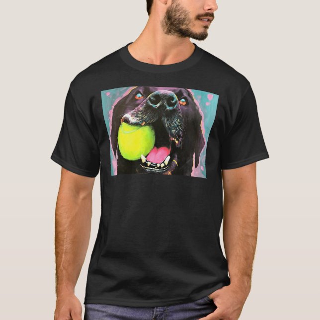 Camiseta Perro de cachorro de Black Lab con piel de tenista (Anverso)