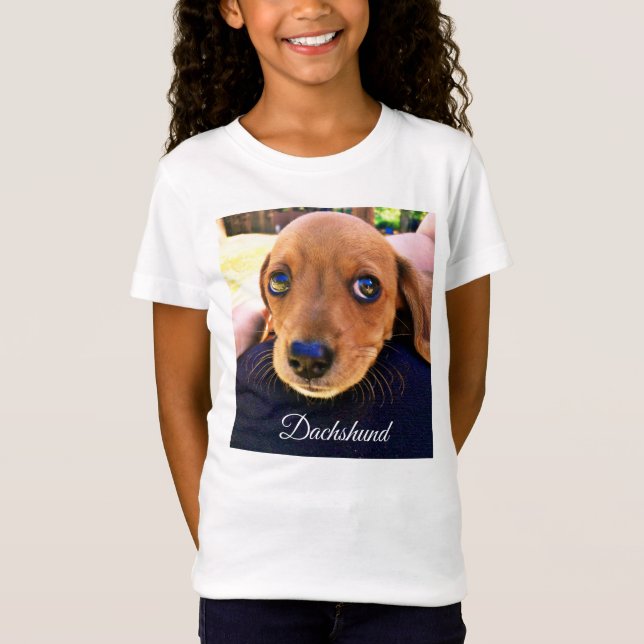 Camiseta Perro de cachorro de Dachshund marrón (Anverso)