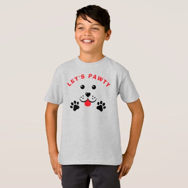 Camiseta Perro de cachorro que deja a un niño de cumpleaños (Anverso completo)