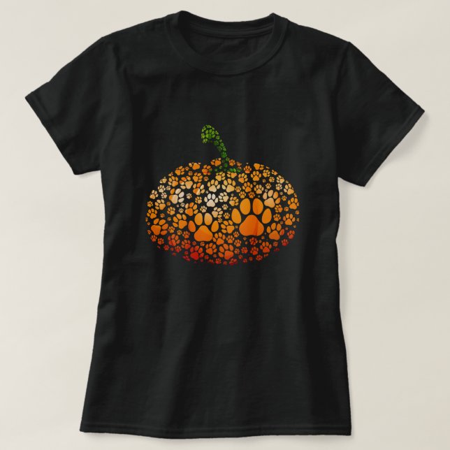 Camiseta Perro de calabaza Papel de gato Imprime regalo de  (Diseño del anverso)