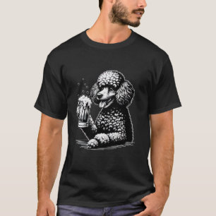 Camiseta Perro de canapé de cerdo que bebe cerveza de cacho