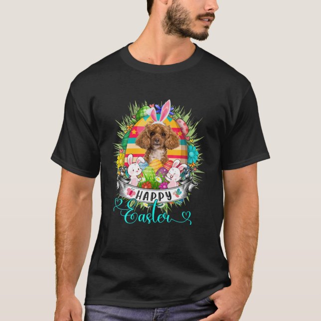 Camiseta Perro de canapé en conejillos de pascua conejillos (Anverso)