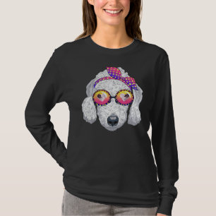 Camiseta Perro de cangrejo blanco con gafas