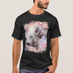 Camiseta Perro de cangrejo espacial en gato siamés