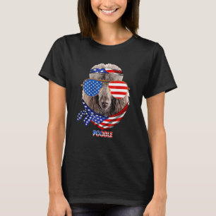 Camiseta Perro de caniche de la bandera estadounidense