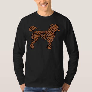Camiseta Perro de caniche Mandala Cute marrón negro cachorr