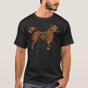 Camiseta Perro de caniche Mandala Cute marrón negro cachorr