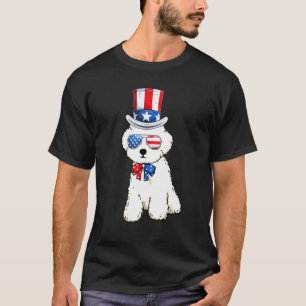 Camiseta Perro de caniche patriótico Estados Unidos Bandera