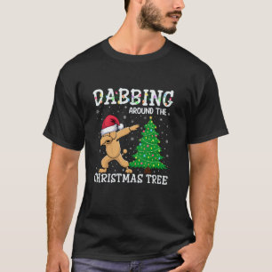 Camiseta Perro de caniche Santa Hat Dabbing alrededor de lo