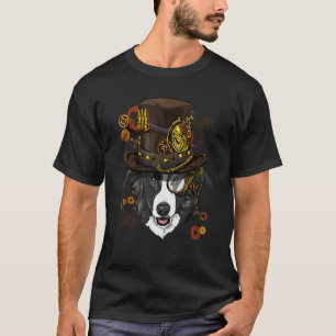 Camiseta Perro de cara de ganado Border Collie gótico Steam