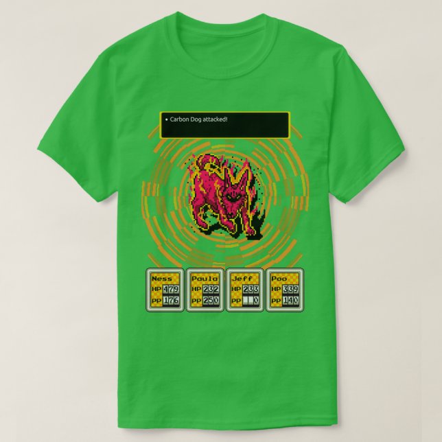 Camiseta Perro de carbono hacia la tierra (Diseño del anverso)