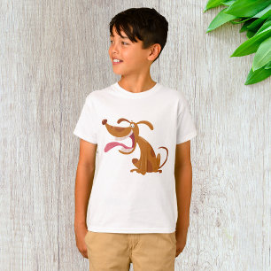 Camiseta Perro de caricatura con lengua fuera chicos