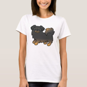 Camiseta Perro De Caricatura Español Negro Y Tan Tibetano