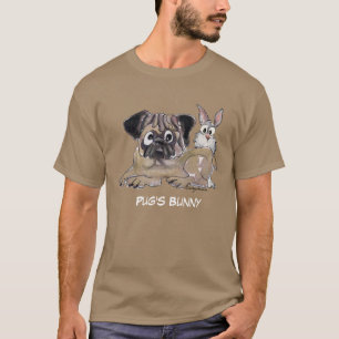 Camiseta Perro de caricatura lindo conejo de Pug