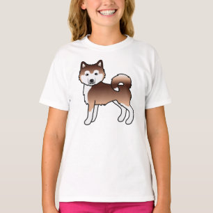 Camiseta Perro de caricatura malamute rojo alasqués