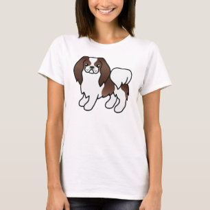 Camiseta Perro De Caricatura Marrón Y Blanco Japonés