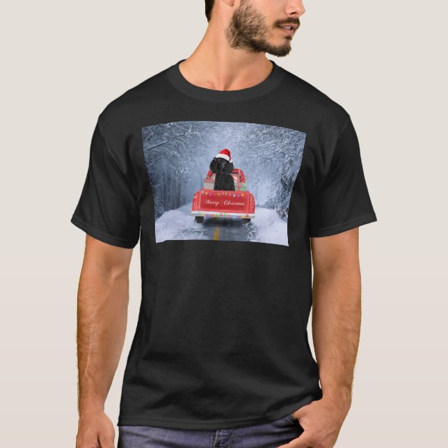 Camiseta Perro De Carne En Nieve Sentado En Camión De Navid (Anverso)
