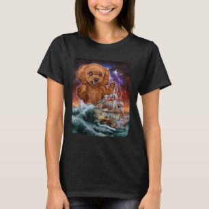Camiseta Perro de carnicero mientras Kraken ataca un barco 