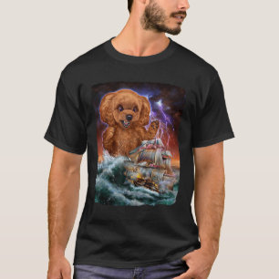 Camiseta Perro de carnicero mientras Kraken ataca un barco 