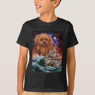 Camiseta Perro de carnicero mientras Kraken ataca un barco