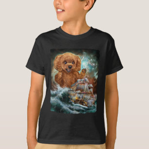 Camiseta Perro de carnicero mientras Kraken ataca un barco