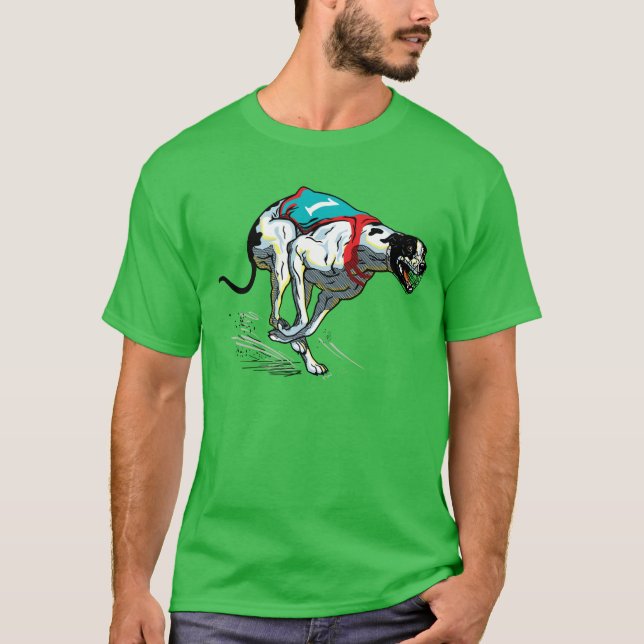 Camiseta perro de carreras grises (Anverso)