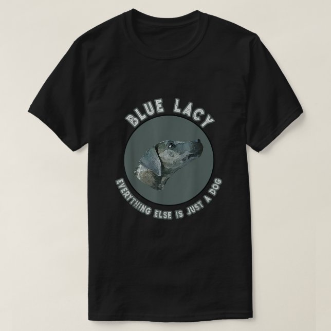 Camiseta Perro de caza de encaje azul (Diseño del anverso)