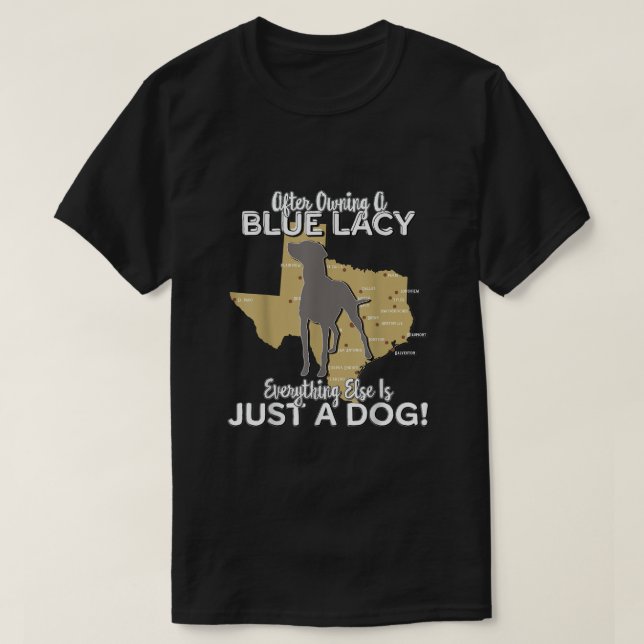 Camiseta Perro de caza de encaje azul (Diseño del anverso)