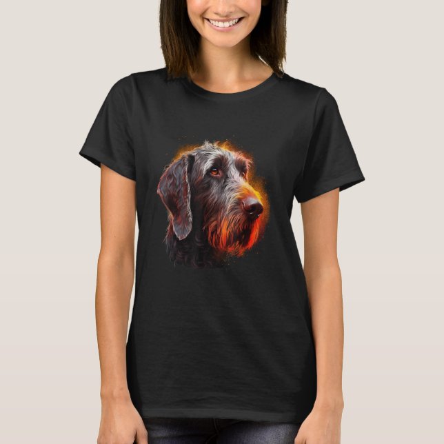 Camiseta Perro de caza de pelo alambrado alemán (Anverso)